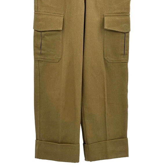 H&M Cargo Pants Ankle Length Thick Cotton Twill Dark Khaki Green | 0 25" Waist - Picture 11 of 16